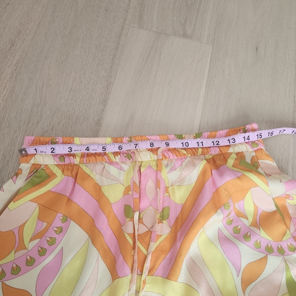 Zara Floral Muticolored Drawstring Flowy Pants - Picture 6 of 8